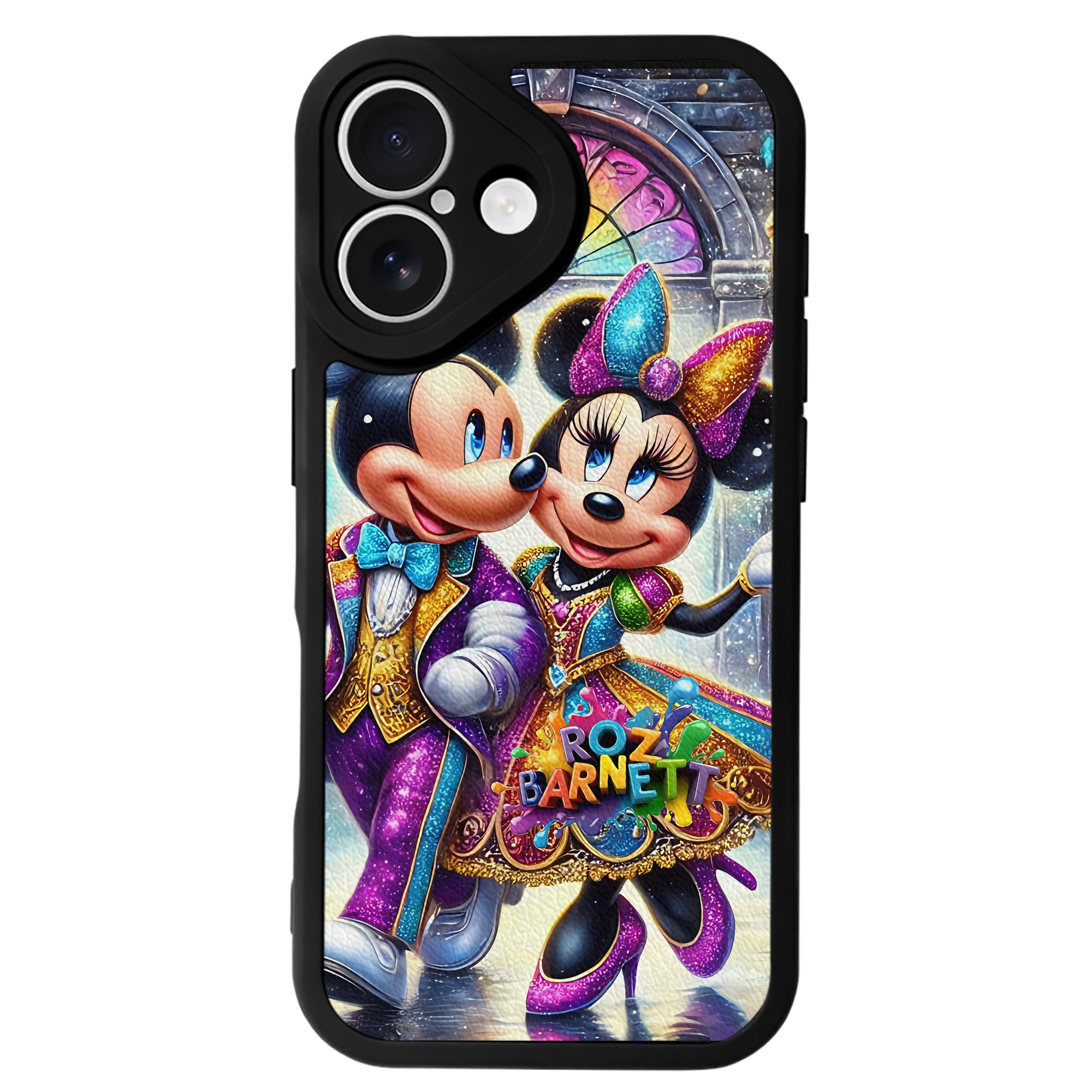 （画像用） ミッキーマウス Mickey Mouse 【iPhone 16シリーズ対応】シリコンスマホケース（レザー調） 材質：シリコン
